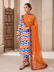 DORIYA LAWN PRINTED 3PC T-001
