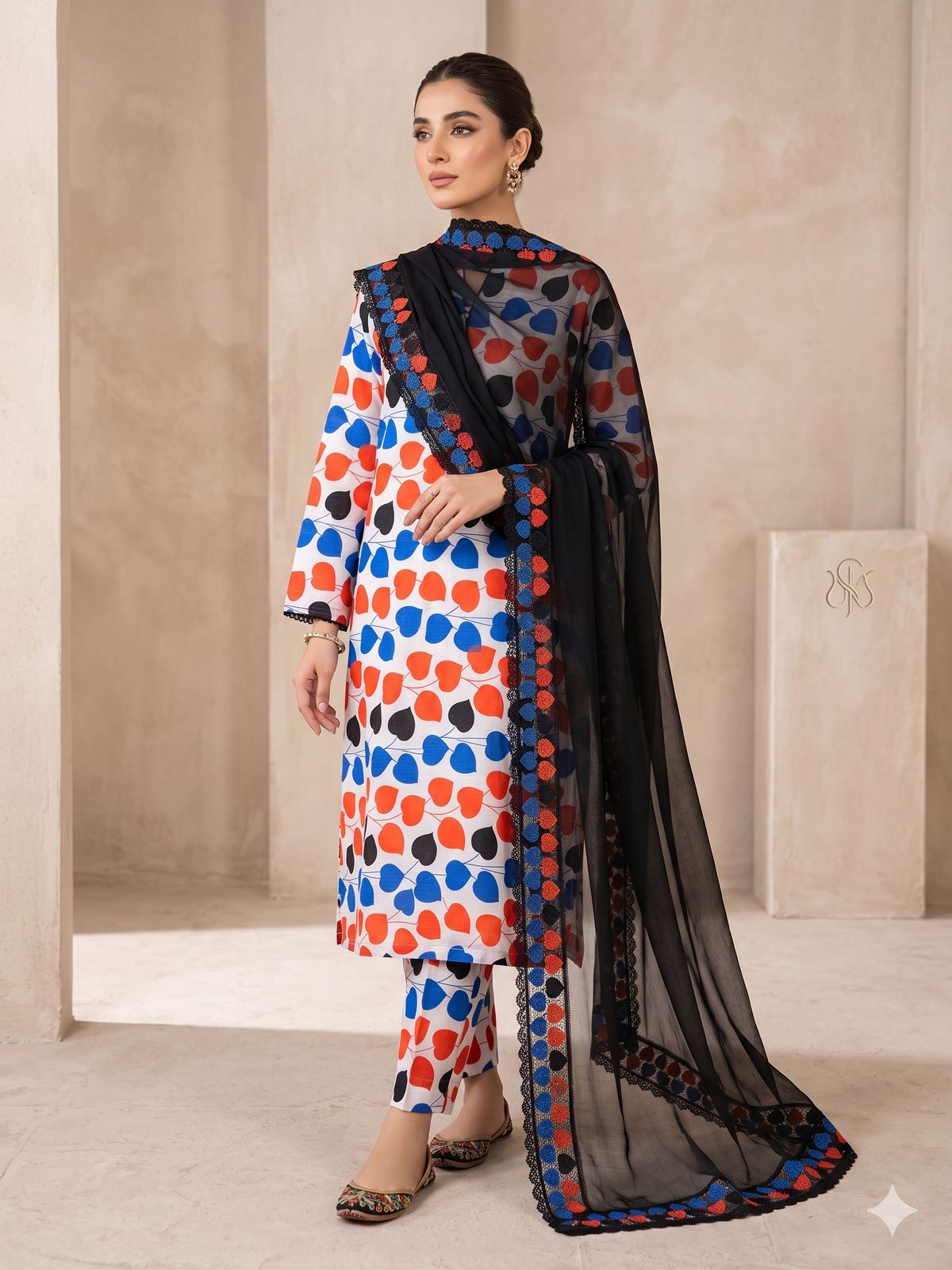 DORIYA LAWN PRINTED 3PC T-002