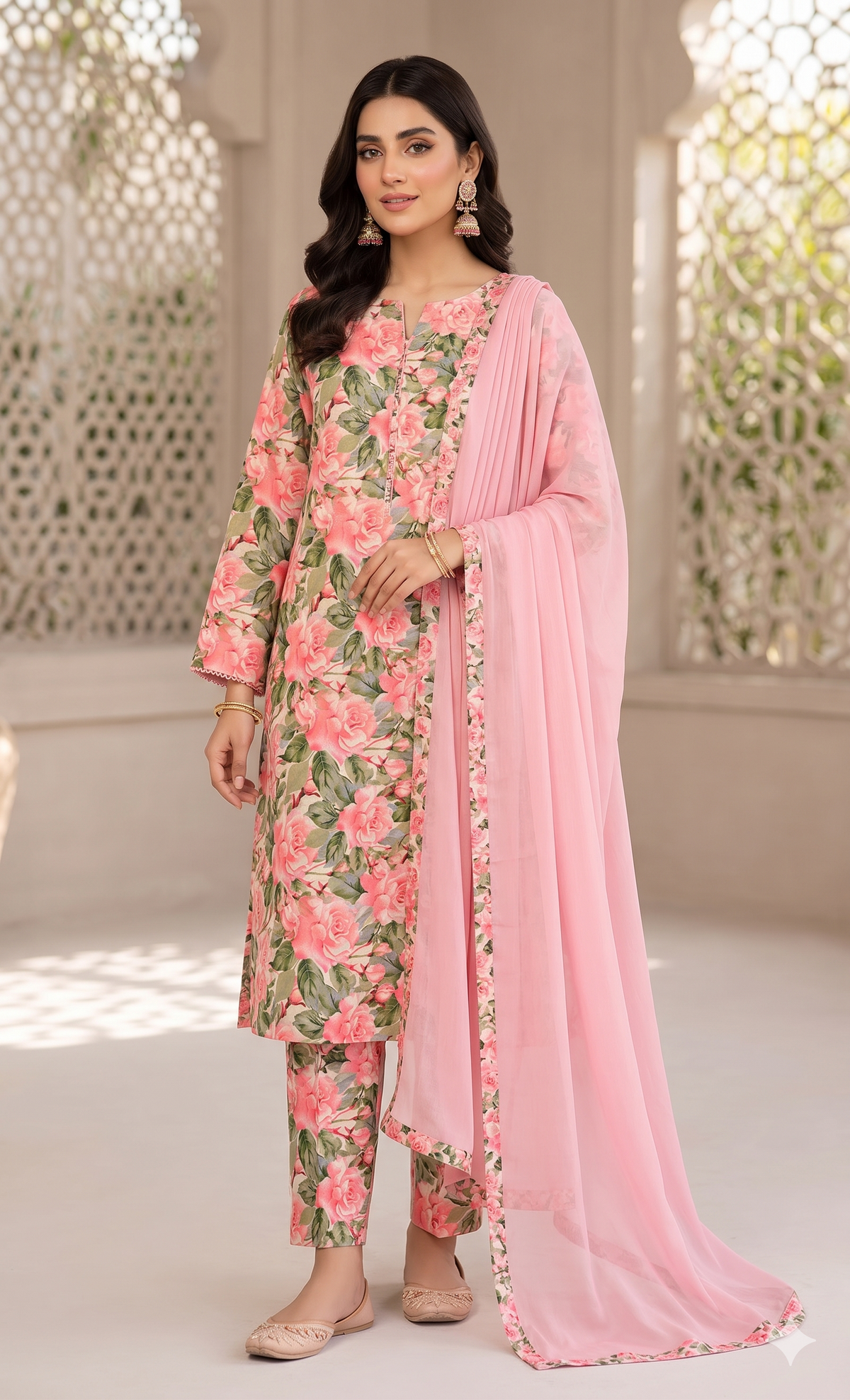 DORIYA LAWN PRINTED 3PC T-004