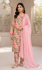 DORIYA LAWN PRINTED 3PC T-004