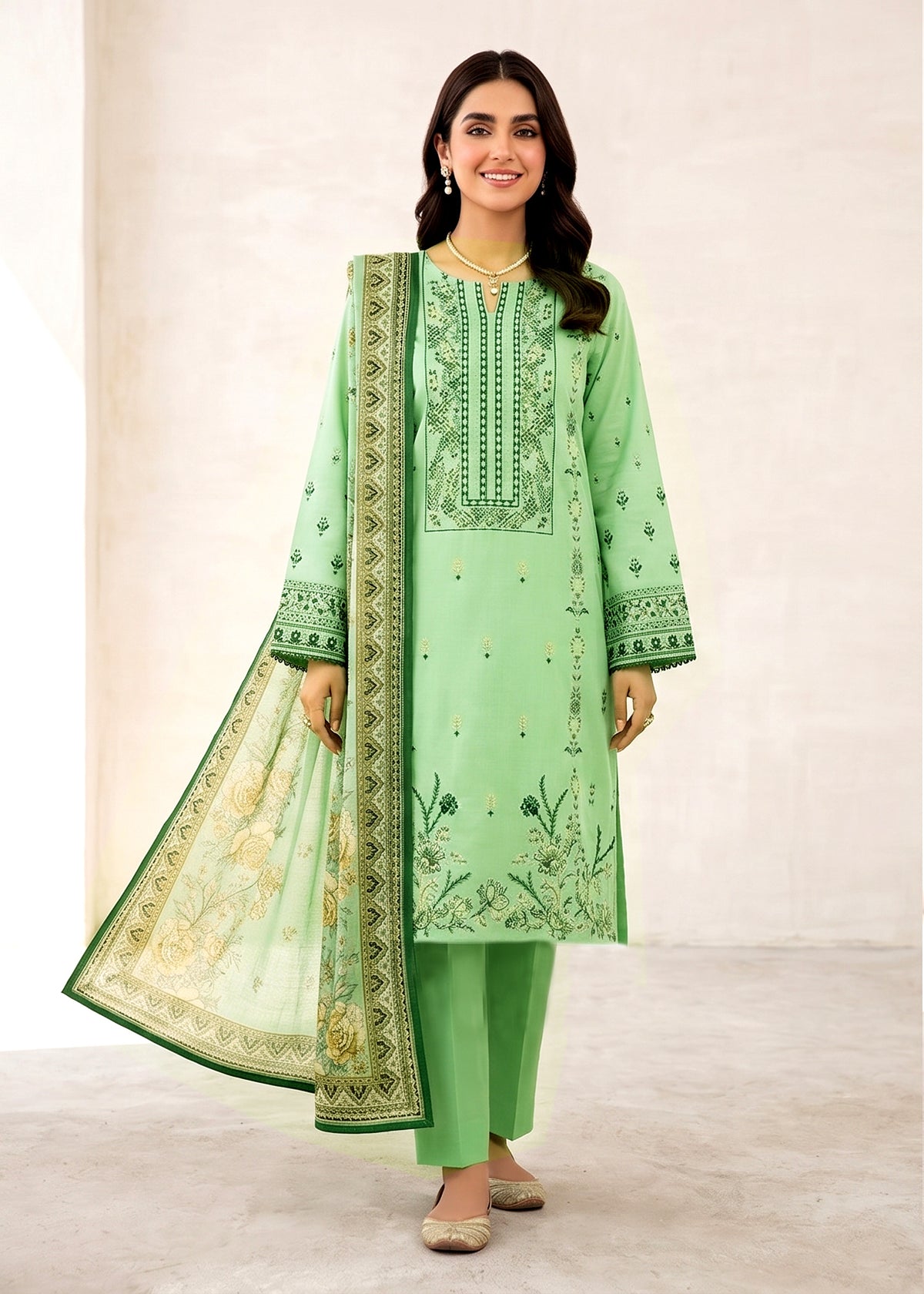 Lawn 3 Pcs Embroidered