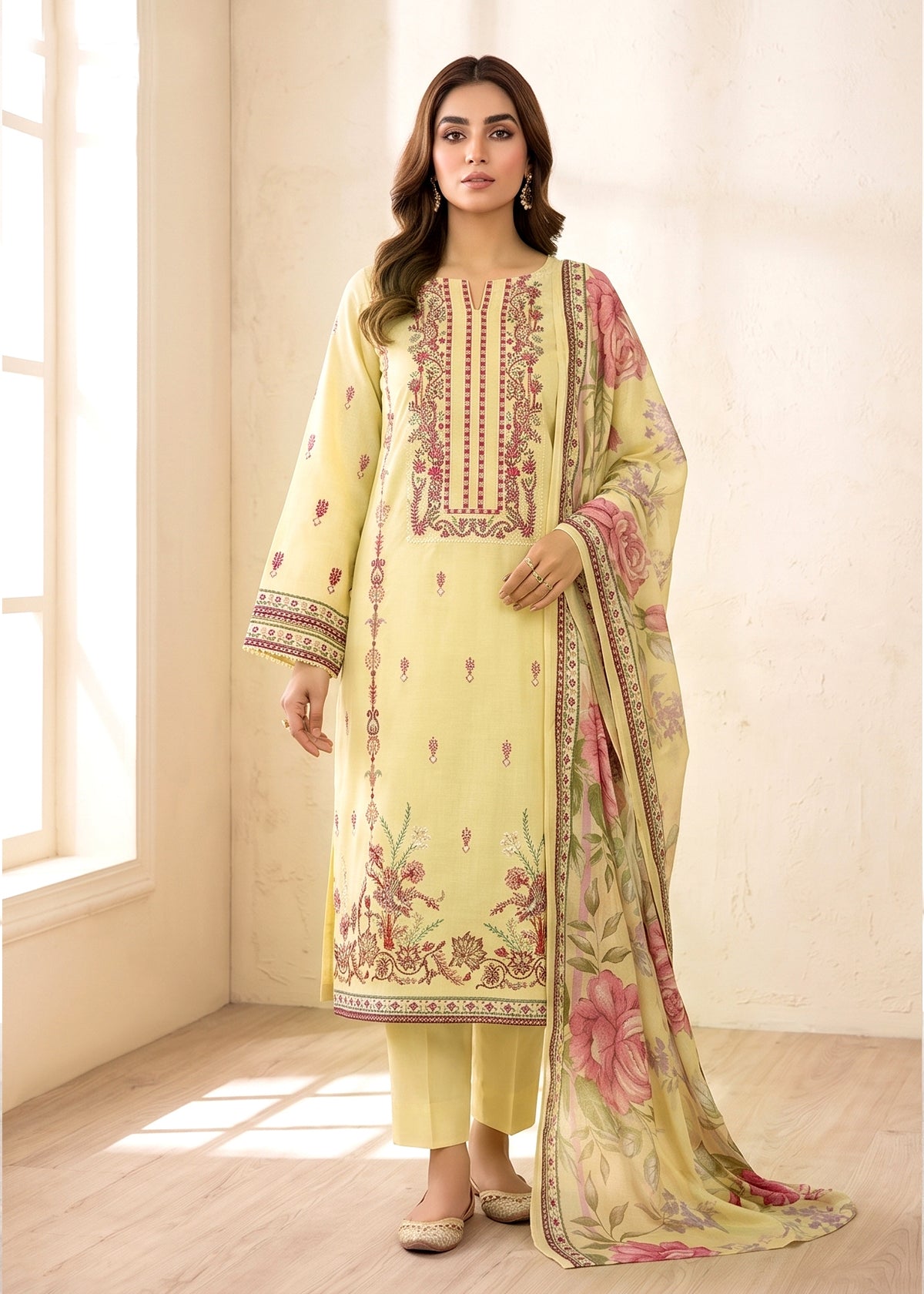 Lawn 3 Pcs Embroidered